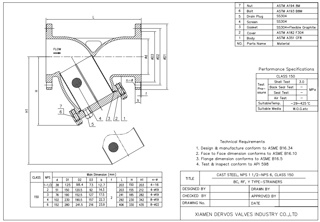 Y Type Strainer