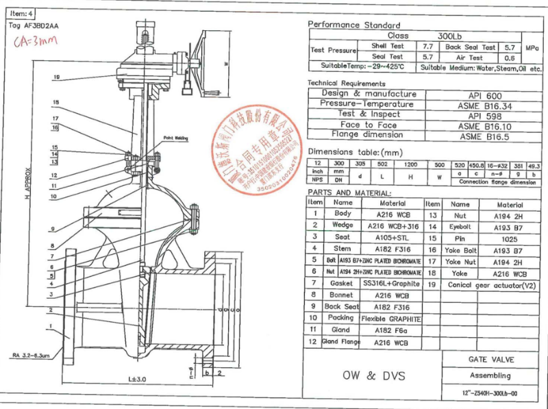  Cast Steel Gate Valve