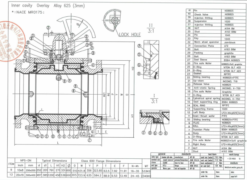 API 6D Trunnion Mounted Ball Valve