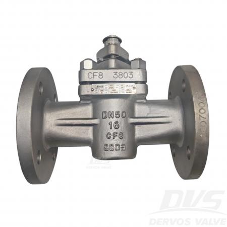 Пробковый кран с футеровкой DN50 PN16 CF8 с рычажным управлением