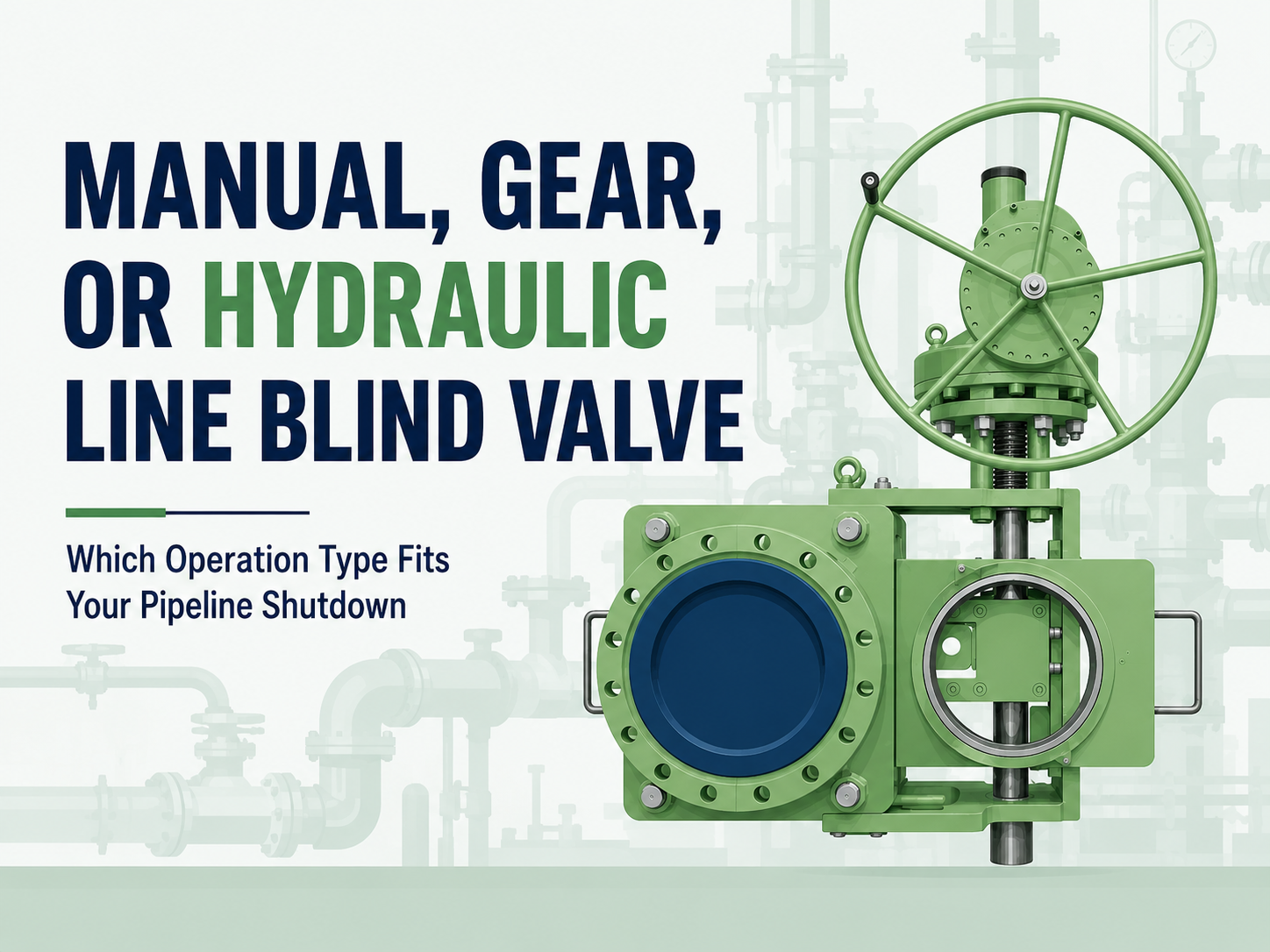 Manual, Gear, or Hydraulic Line Blind Valve: Which Operation Type Fits Your Pipeline Shutdown?